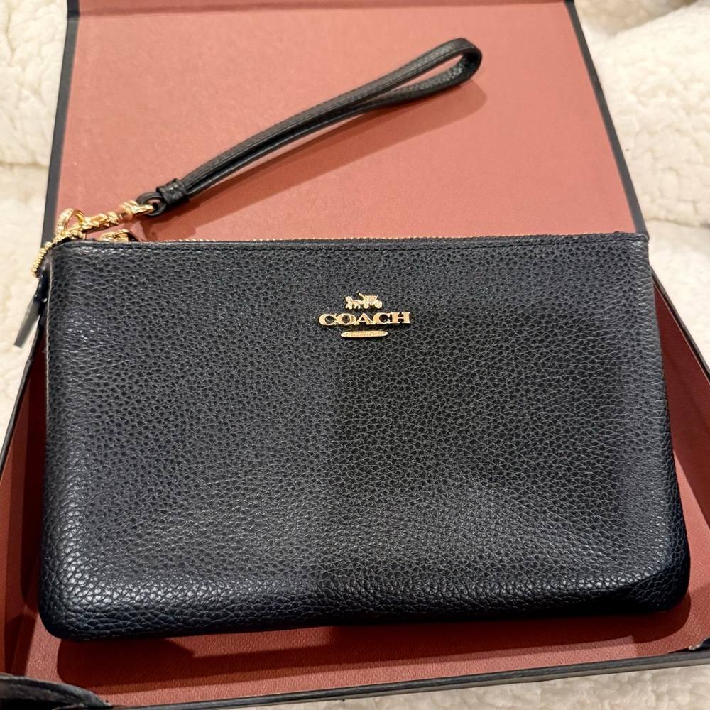 Coach Black Wristlet Clutch